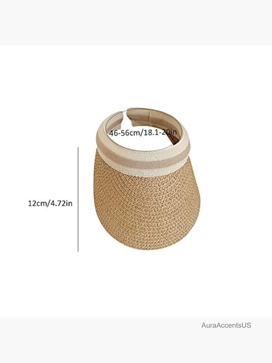 Wide Brim Straw Sun Visor for Women - Beach Camping Hiking main image 4